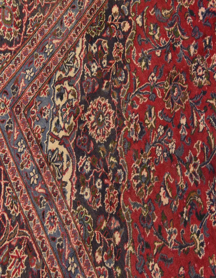 Detail image of  9' 9 x 12' 6  Hand Knotted Mashad Persian Wool Rug