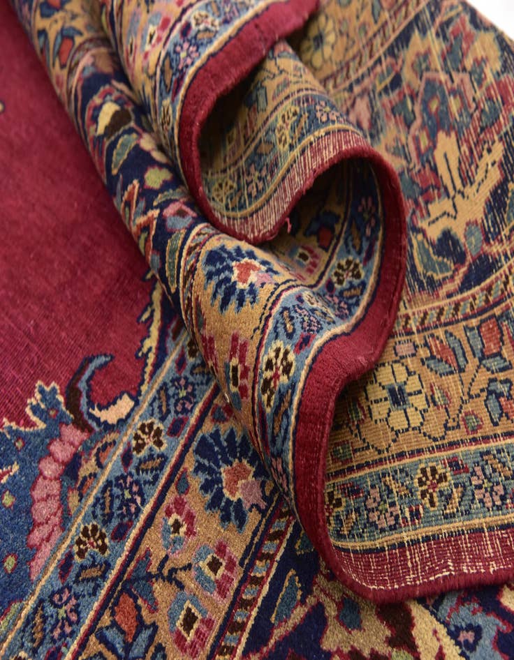 Detail image of  9' 10 x 13'  Hand Knotted Mashad Persian Wool Rug