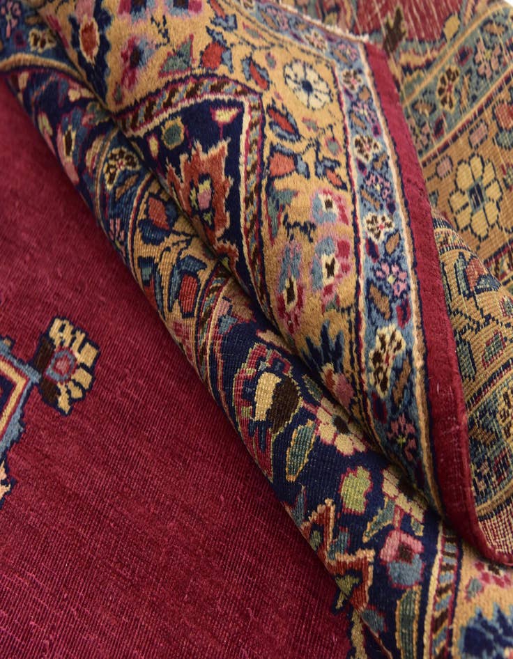 Detail image of  9' 10 x 13'  Hand Knotted Mashad Persian Wool Rug