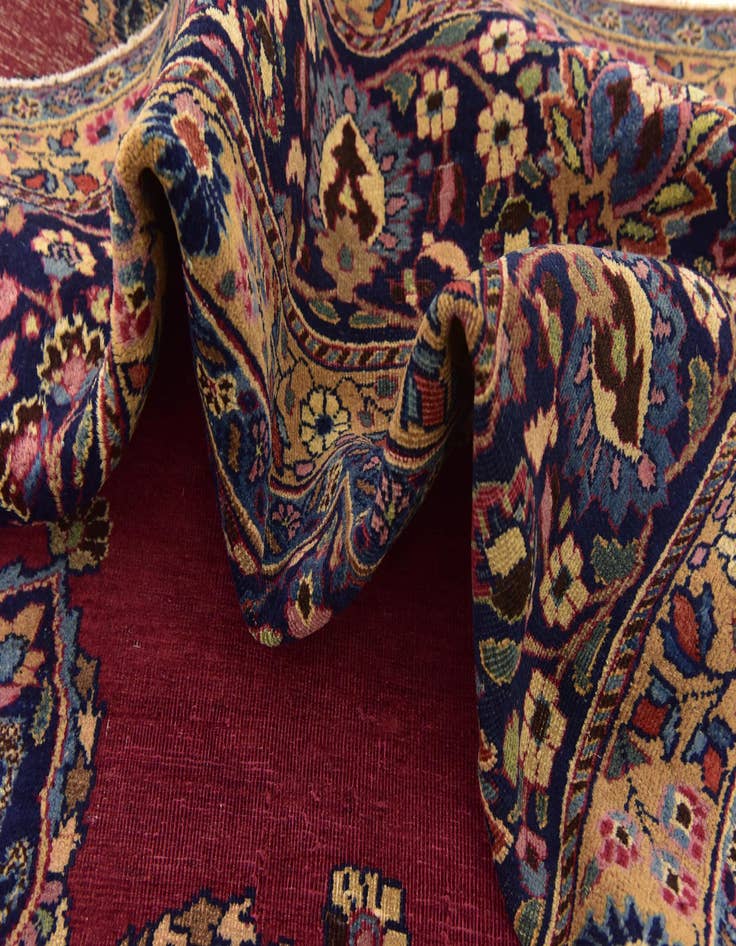 Detail image of  9' 10 x 13'  Hand Knotted Mashad Persian Wool Rug