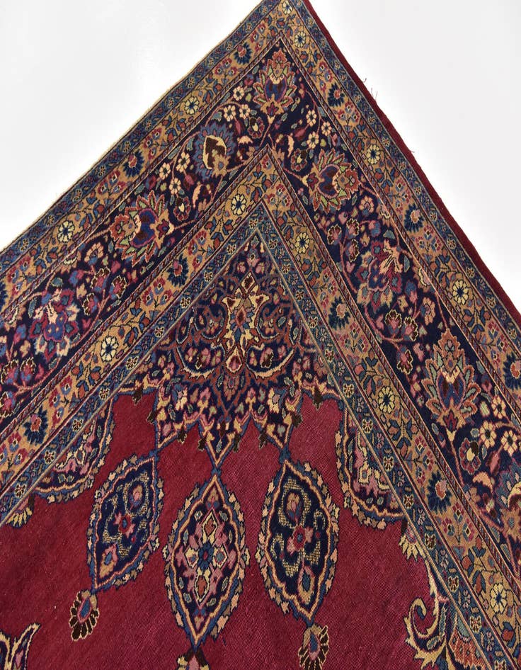 Detail image of  9' 10 x 13'  Hand Knotted Mashad Persian Wool Rug