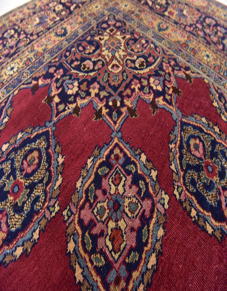 Detail image of  9' 10 x 13'  Hand Knotted Mashad Persian Wool Rug