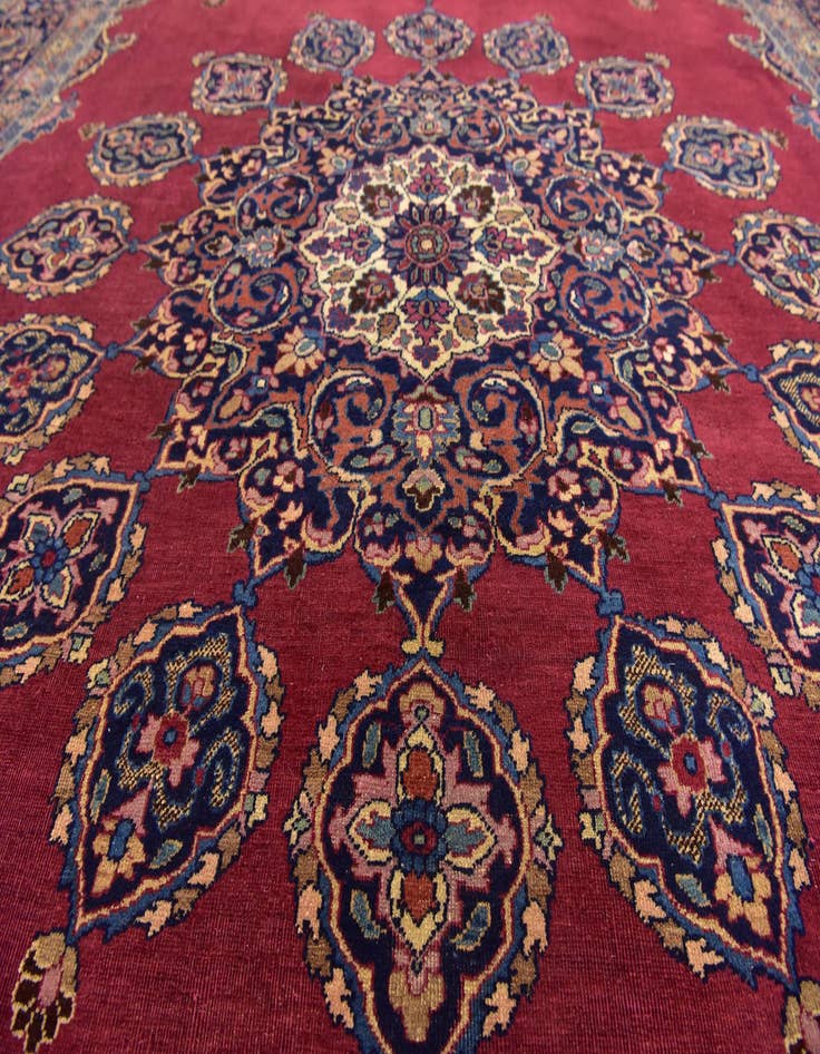 Detail image of  9' 10 x 13'  Hand Knotted Mashad Persian Wool Rug