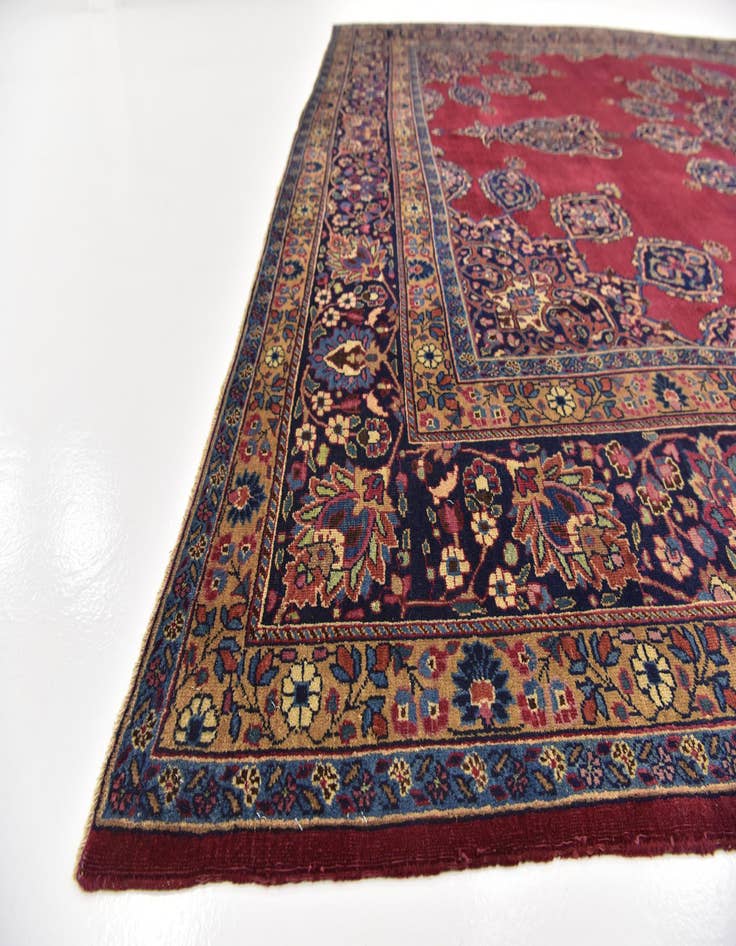 Detail image of  9' 10 x 13'  Hand Knotted Mashad Persian Wool Rug