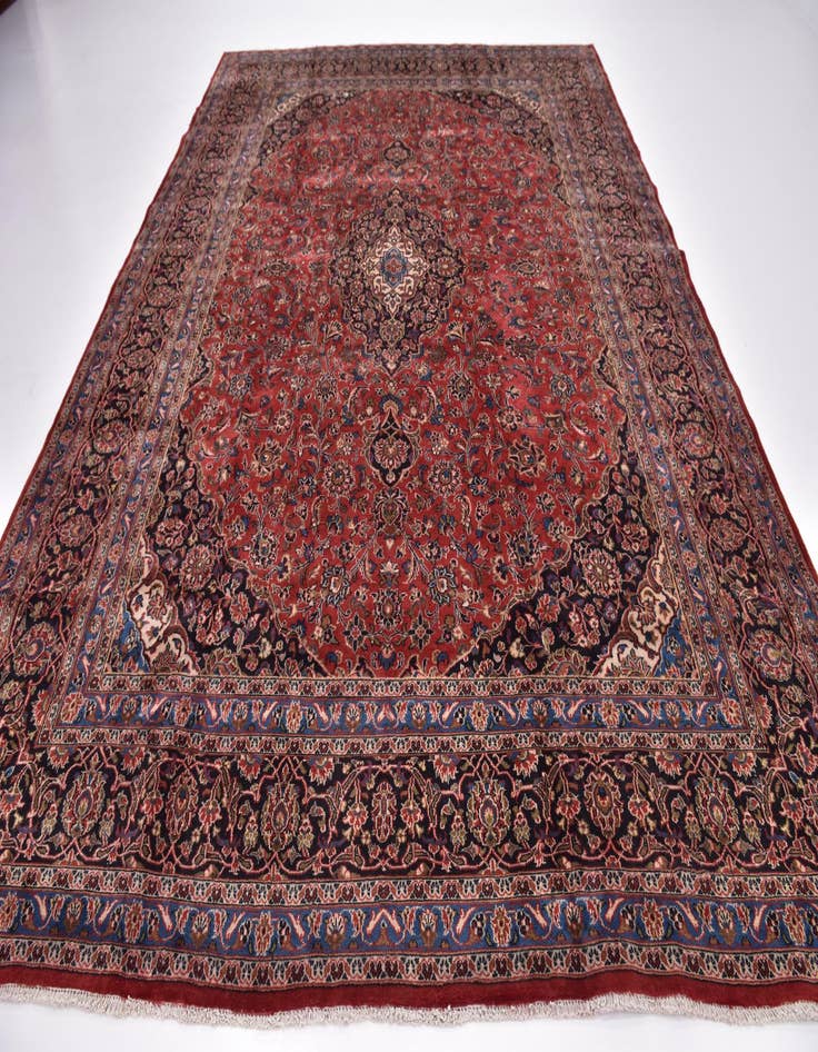 Detail image of  9' 7 x 12' 10  Hand Knotted Mashad Persian Wool Rug