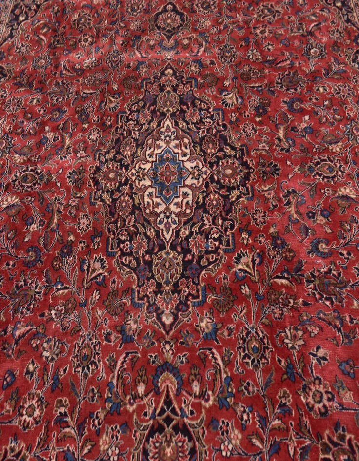 Detail image of  9' 7 x 12' 10  Hand Knotted Mashad Persian Wool Rug
