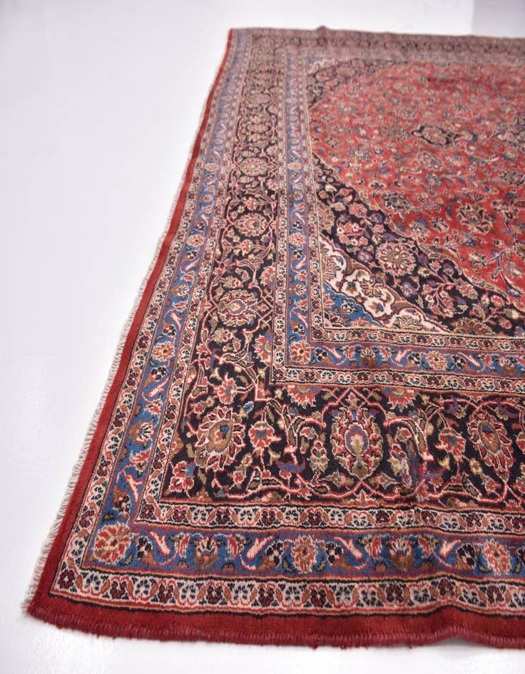 Detail image of  9' 7 x 12' 10  Hand Knotted Mashad Persian Wool Rug