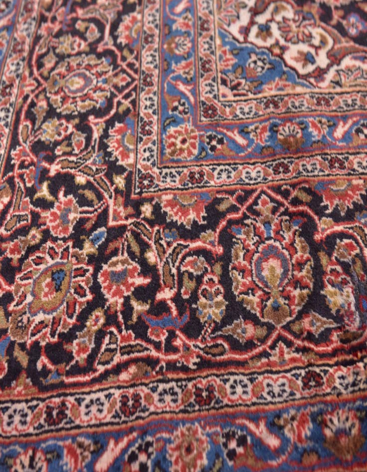 Detail image of  9' 7 x 12' 10  Hand Knotted Mashad Persian Wool Rug