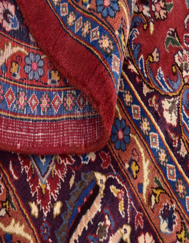 Detail image of  9' 6 x 13'  Hand Knotted Mashad Persian Wool Rug