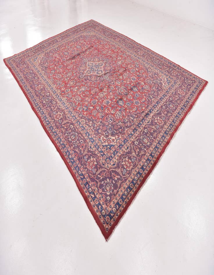 Detail image of  9' 8 x 13'  Hand Knotted Mashad Persian Wool Rug