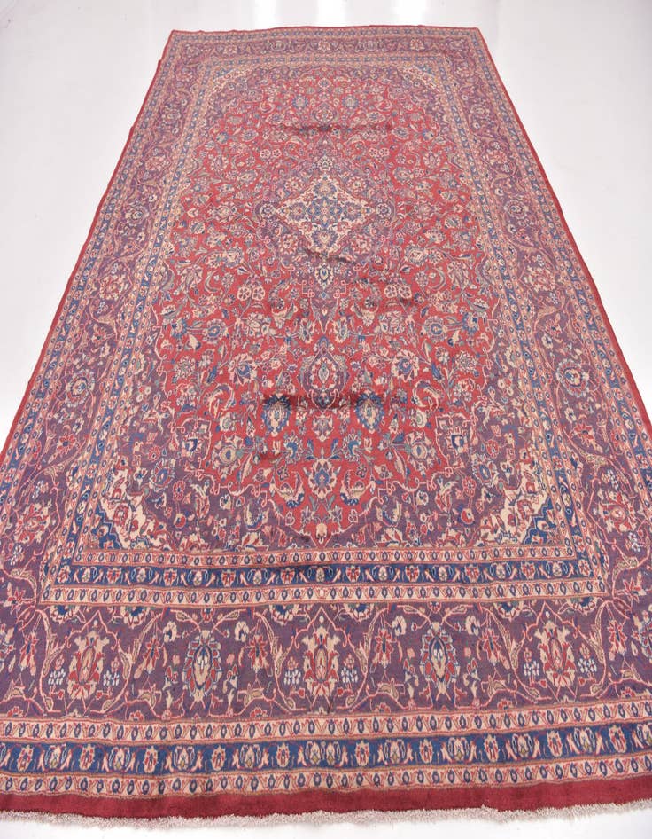 Detail image of  9' 8 x 13'  Hand Knotted Mashad Persian Wool Rug