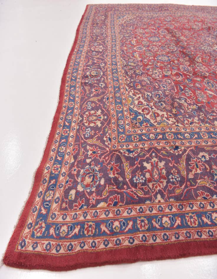 Detail image of  9' 8 x 13'  Hand Knotted Mashad Persian Wool Rug