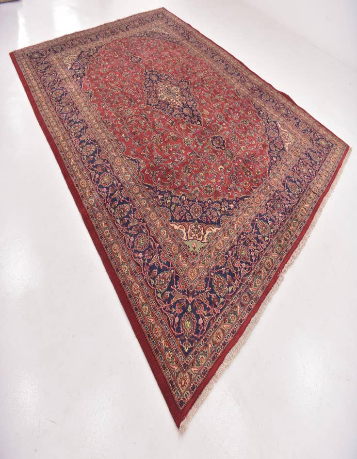 Detail image of  9' 9 x 12' 7  Hand Knotted Mashad Persian Wool Rug