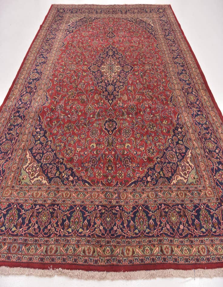 Detail image of  9' 9 x 12' 7  Hand Knotted Mashad Persian Wool Rug