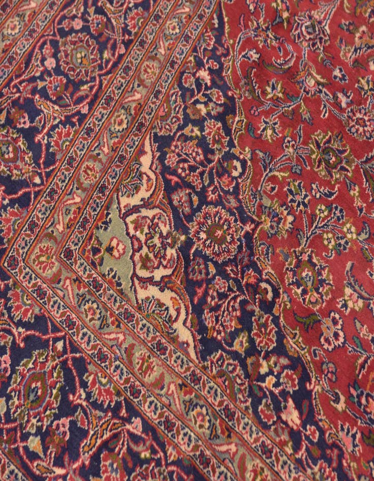 Detail image of  9' 9 x 12' 7  Hand Knotted Mashad Persian Wool Rug