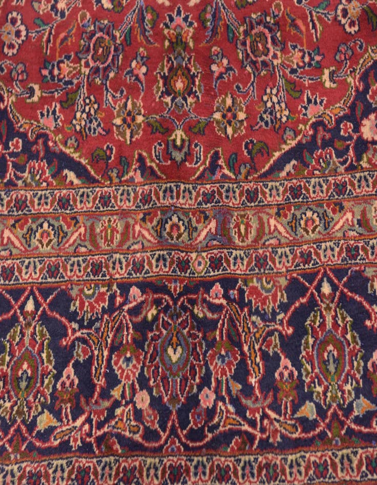 Detail image of  9' 9 x 12' 7  Hand Knotted Mashad Persian Wool Rug