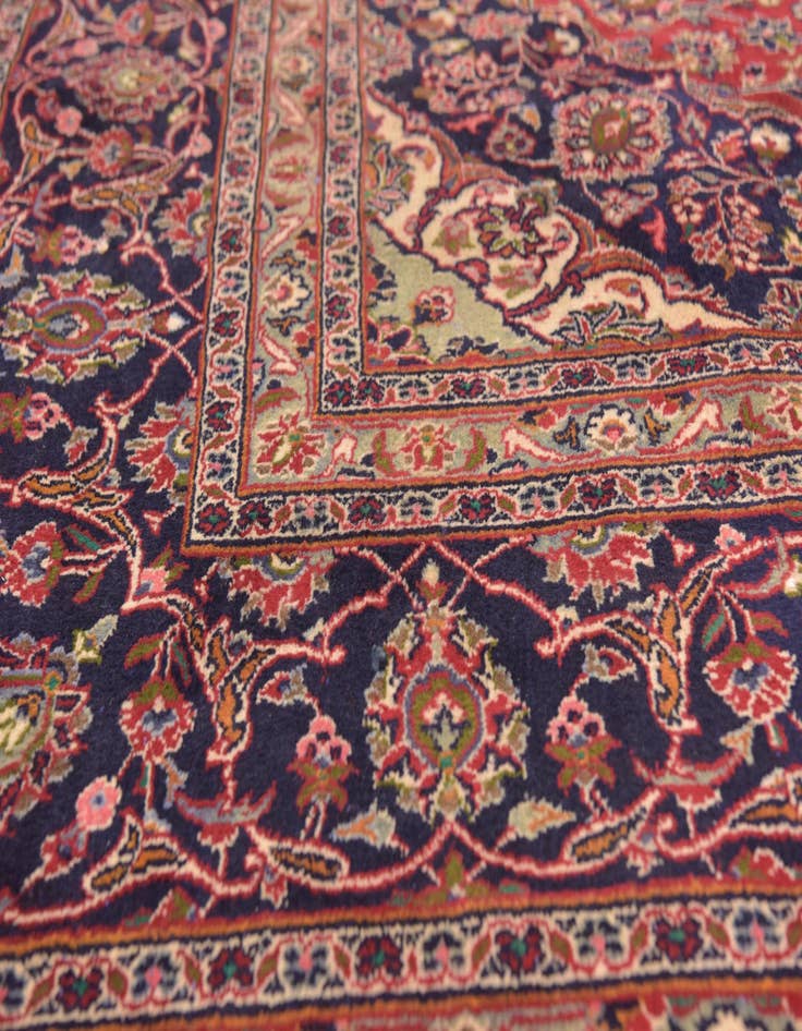 Detail image of  9' 9 x 12' 7  Hand Knotted Mashad Persian Wool Rug
