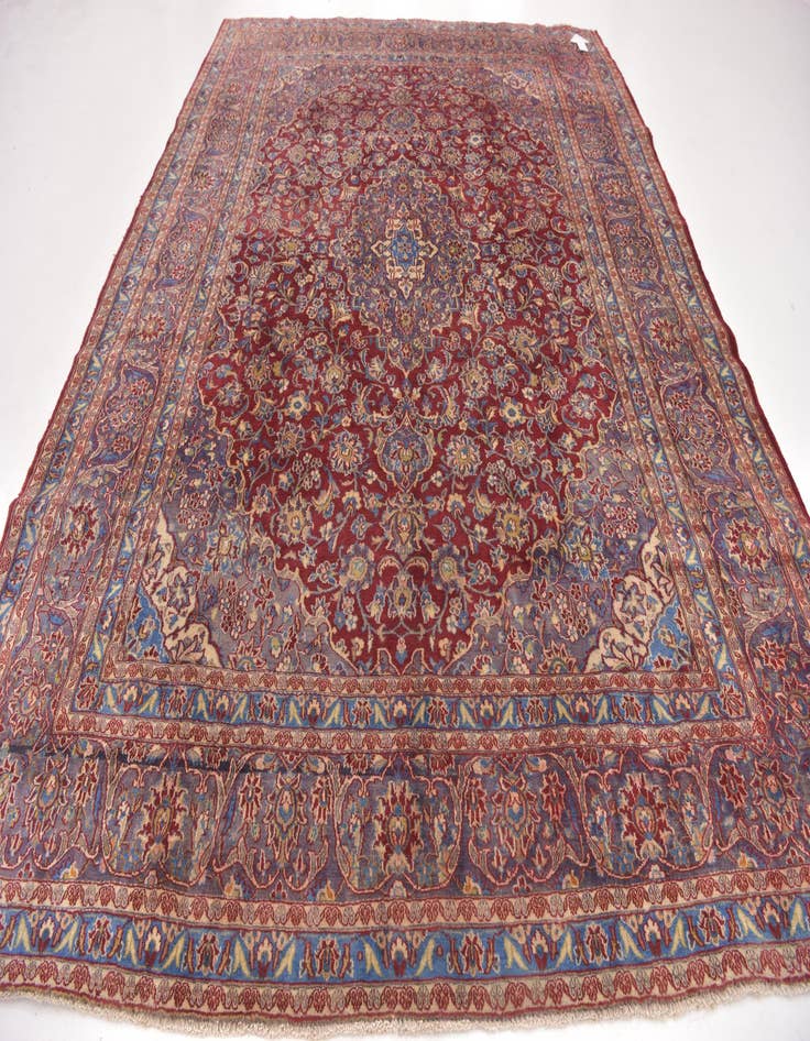 Detail image of  9' 9 x 12' 10  Hand Knotted Mashad Persian Wool Rug