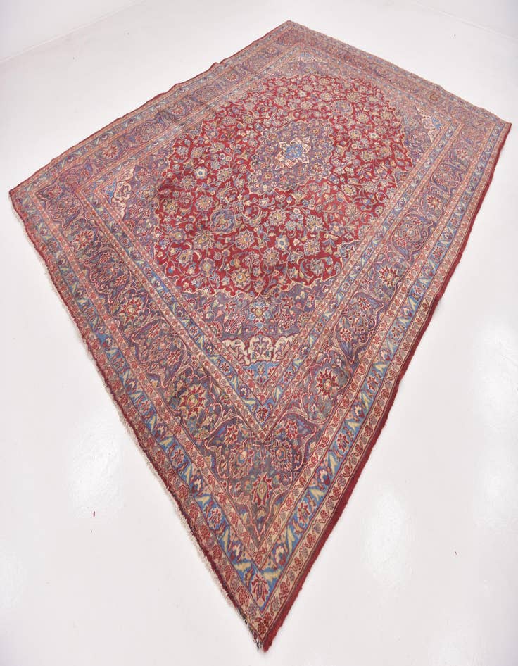 Detail image of  9' 9 x 12' 10  Hand Knotted Mashad Persian Wool Rug