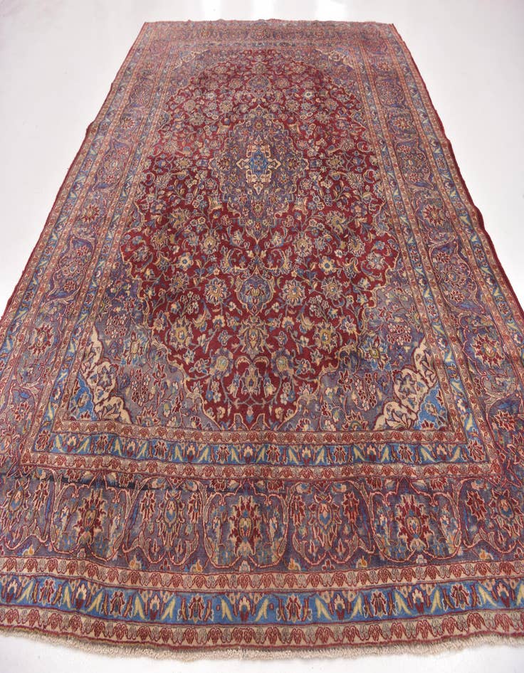 Detail image of  9' 9 x 12' 10  Hand Knotted Mashad Persian Wool Rug