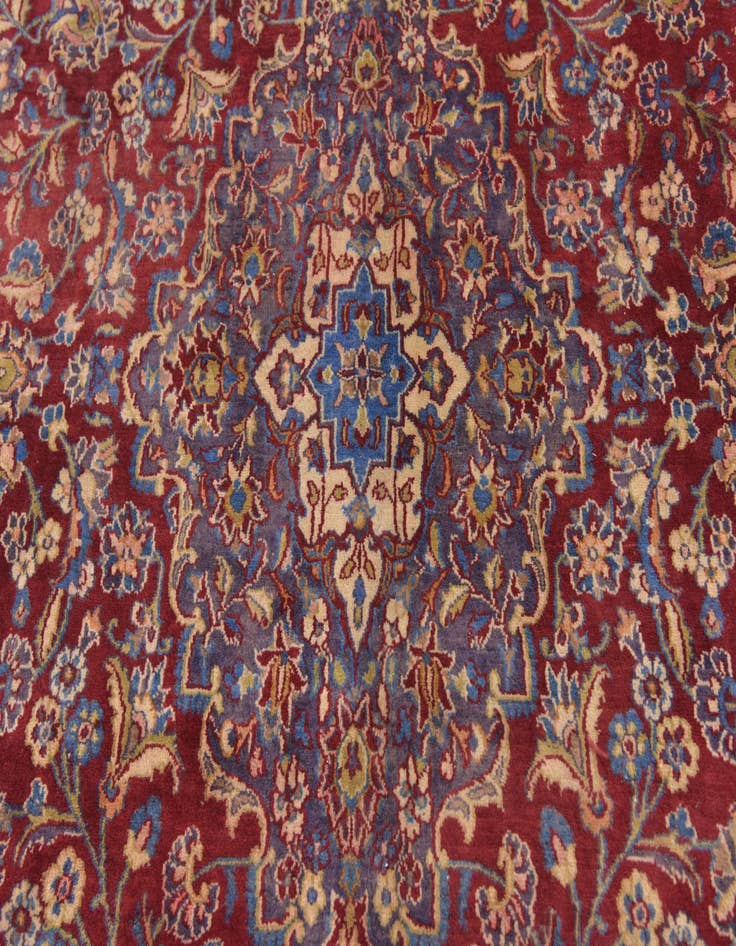 Detail image of  9' 9 x 12' 10  Hand Knotted Mashad Persian Wool Rug