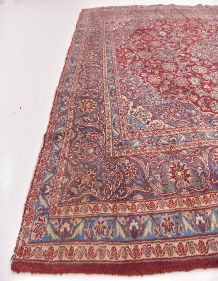 Detail image of  9' 9 x 12' 10  Hand Knotted Mashad Persian Wool Rug