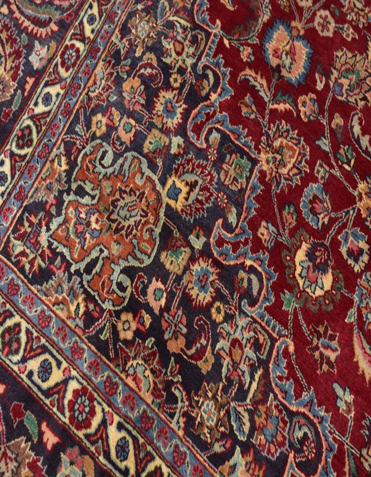 Detail image of  9' 8 x 13'  Hand Knotted Mashad Persian Wool Rug