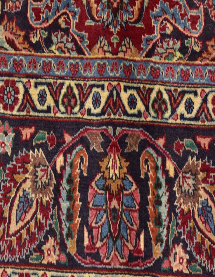 Detail image of  9' 8 x 13'  Hand Knotted Mashad Persian Wool Rug
