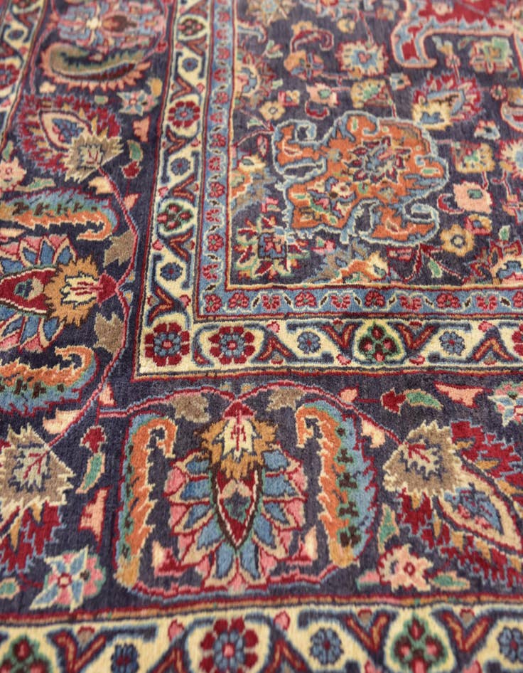 Detail image of  9' 8 x 13'  Hand Knotted Mashad Persian Wool Rug