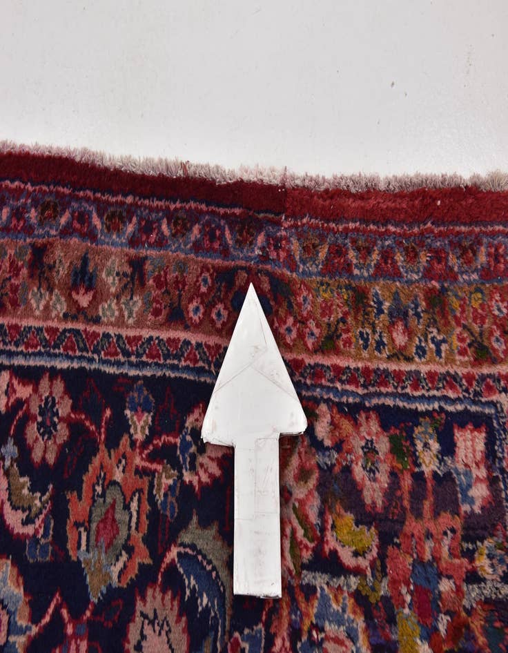 Detail image of  9' 7 x 12' 7  Hand Knotted Mashad Persian Wool Rug