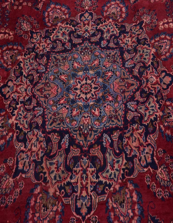 Detail image of  9' 7 x 12' 7  Hand Knotted Mashad Persian Wool Rug
