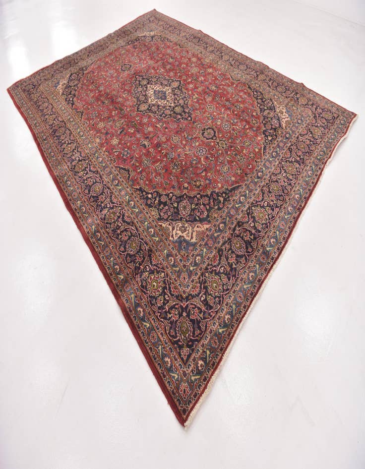 Detail image of  9' 7 x 12' 8  Hand Knotted Mashad Persian Wool Rug