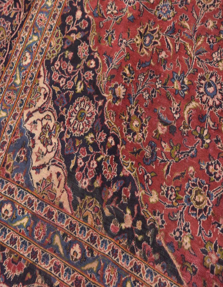 Detail image of  9' 7 x 12' 8  Hand Knotted Mashad Persian Wool Rug