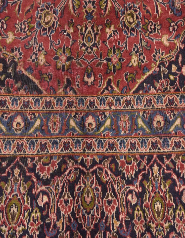 Detail image of  9' 7 x 12' 8  Hand Knotted Mashad Persian Wool Rug