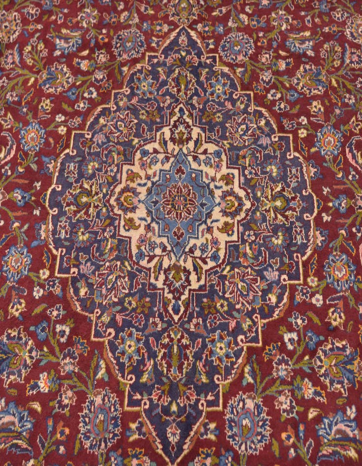 Detail image of  9' 8 x 12' 10  Hand Knotted Mashad Persian Wool Rug