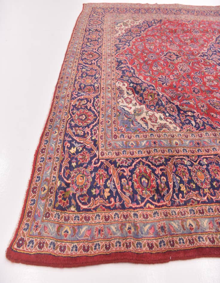 Detail image of  9' 7 x 13' 4  Hand Knotted Mashad Persian Wool Rug