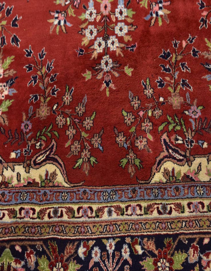 Detail image of  9' 6 x 13'  Hand Knotted Mashad Wool Rug
