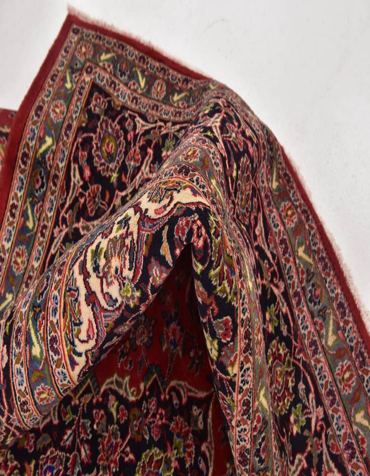 Detail image of  9' 9 x 12' 9  Hand Knotted Mashad Persian Wool Rug