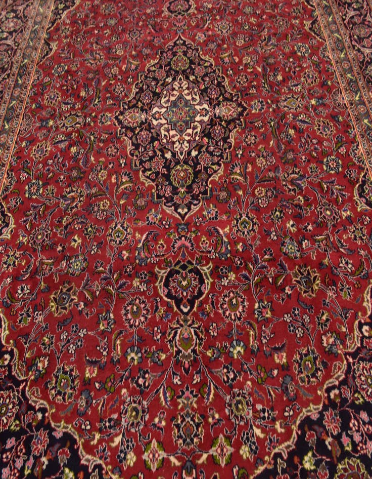 Detail image of  9' 9 x 12' 9  Hand Knotted Mashad Persian Wool Rug