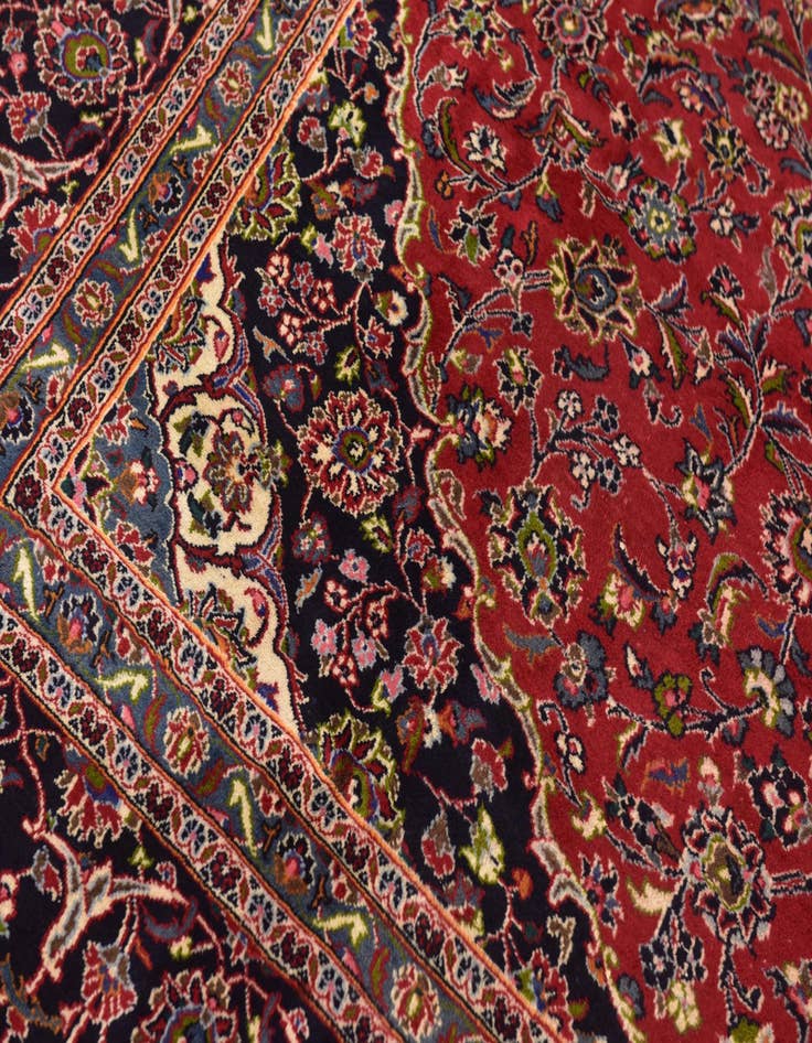 Detail image of  9' 9 x 12' 9  Hand Knotted Mashad Persian Wool Rug