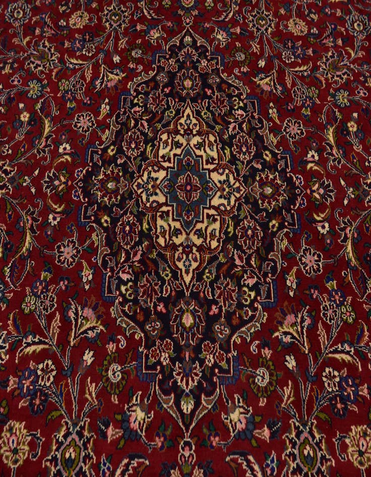 Detail image of  9' 8 x 12' 6  Hand Knotted Mashad Persian Wool Rug