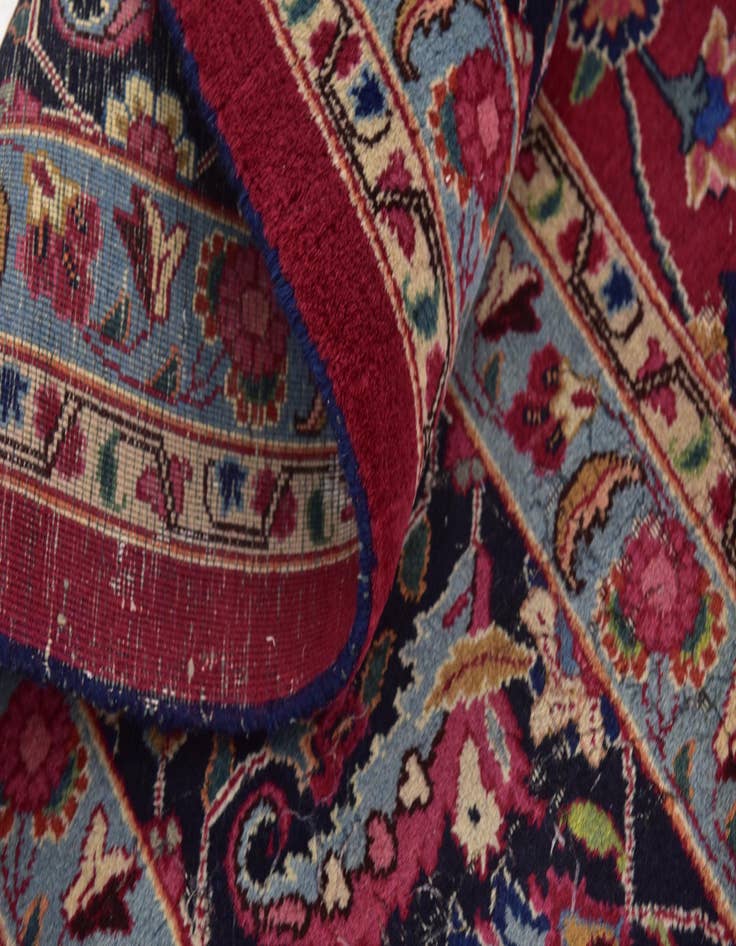 Detail image of  10' x 12' 8  Hand Knotted Mashad Persian Wool Rug