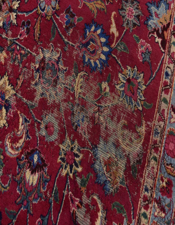 Detail image of  10' x 12' 8  Hand Knotted Mashad Persian Wool Rug