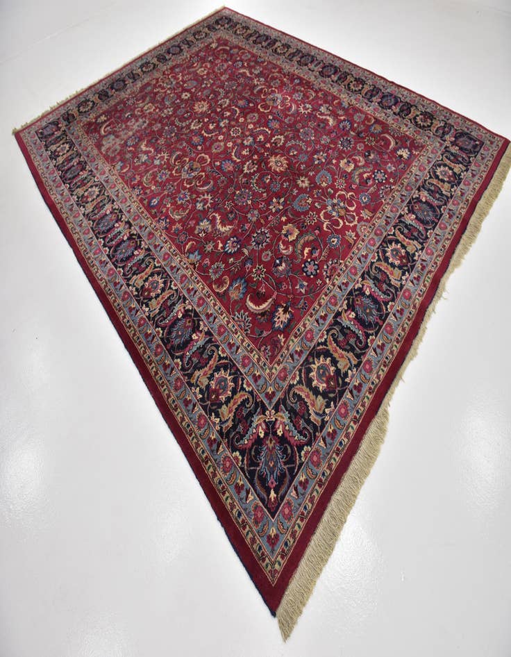 Detail image of  10' x 12' 8  Hand Knotted Mashad Persian Wool Rug