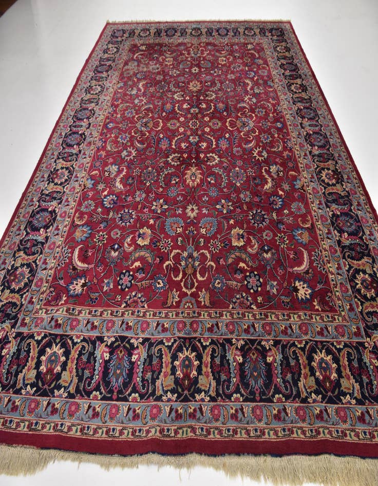 Detail image of  10' x 12' 8  Hand Knotted Mashad Persian Wool Rug