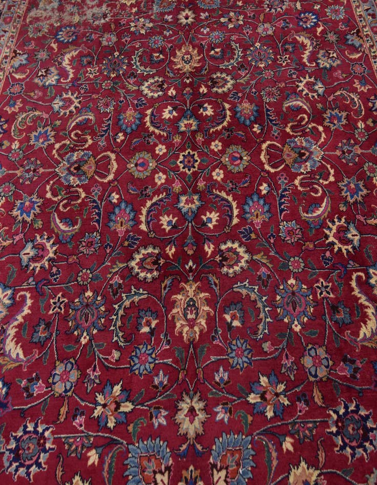 Detail image of  10' x 12' 8  Hand Knotted Mashad Persian Wool Rug