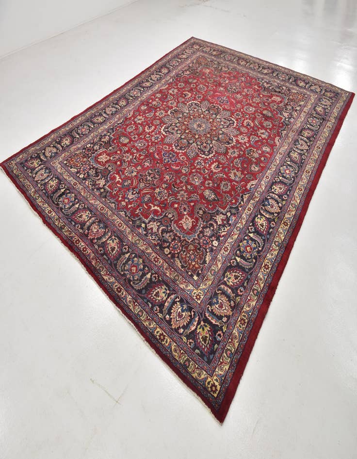 Detail image of  9' 8 x 13'  Hand Knotted Mashad Persian Wool Rug