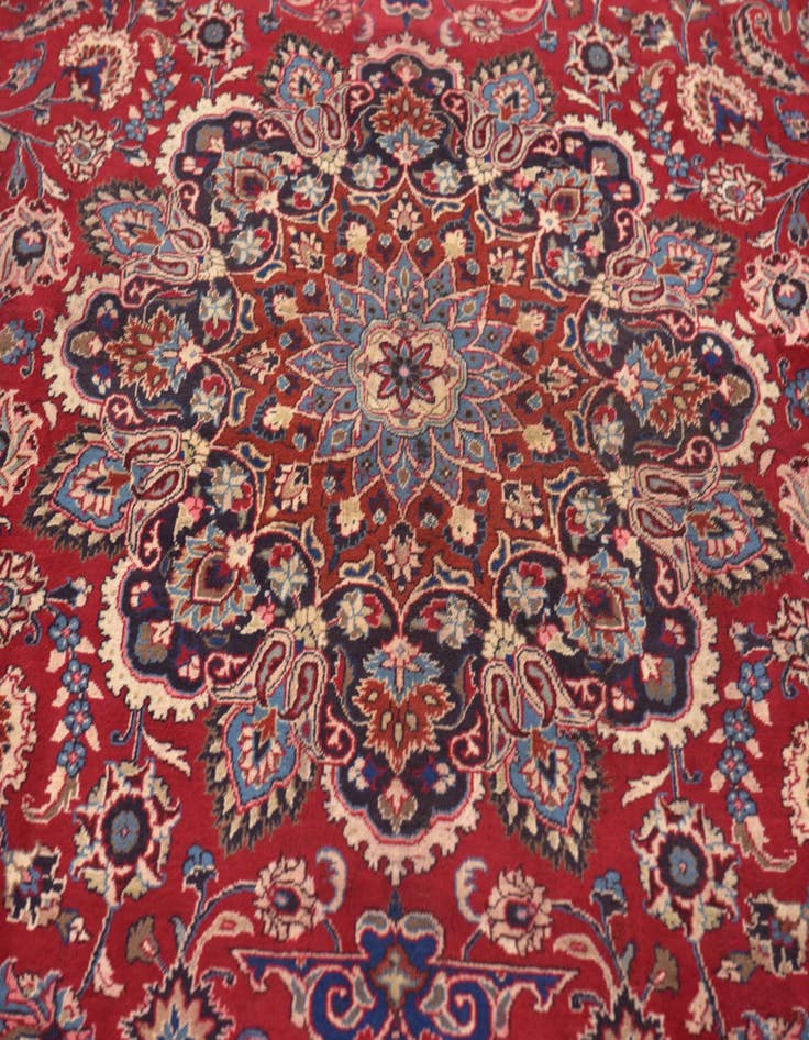 Detail image of  9' 8 x 13'  Hand Knotted Mashad Persian Wool Rug