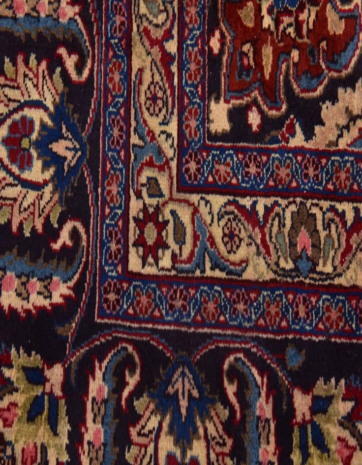 Detail image of  9' 8 x 13'  Hand Knotted Mashad Persian Wool Rug