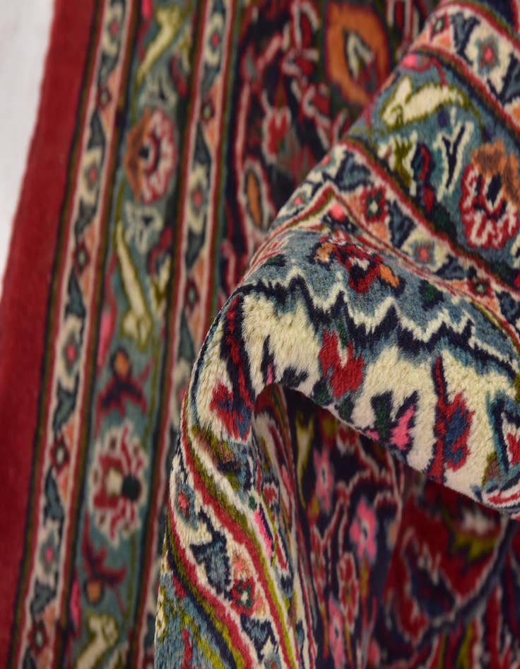 Detail image of  9' 9 x 12' 7  Hand Knotted Mashad Persian Wool Rug